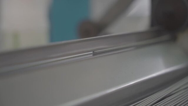 Factory production of heating element wire. Heating exchanger workshop. Mass factory production.