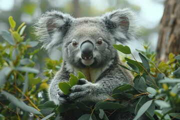 Fototapeta premium Koala Bear Sitting in Tree