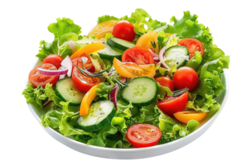 Fresh vegetable salad Isolated on transparent background