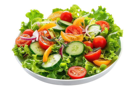 Fresh vegetable salad Isolated on transparent background