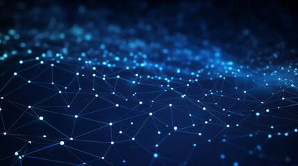 Obraz premium 3D representation of an abstract blue background digital network connection