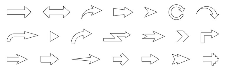 arrow direction line vector set