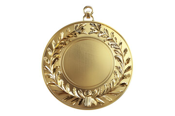 Gold medal Isolated on transparent background