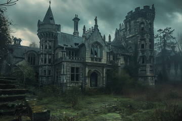 Obraz premium Abandoned House, Generative AI