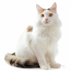 Turkish Van cat on white background