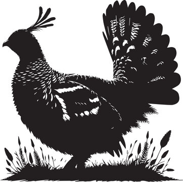 recommend clip art: Ruffed Grouse silhouette Vector illustration icon