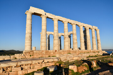 Greece, Cape Sounion, Temple of Poseidon