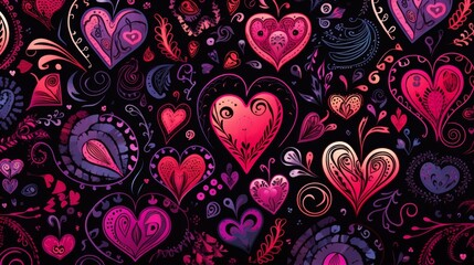 seamless pattern with hearts