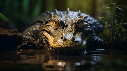 Obraz premium crocodile in the river