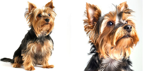 Yorkshire Terrier dog on white background