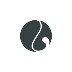 tail in circle logo vector.