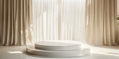 Room With Curtains and Round Table