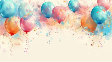 Colorful balloons or Easter egg illustrations in a bright white background perfect for party decorations or festive greetings