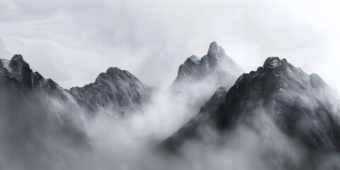 Photography of Mountain Fog Beautiful mountain landscape Breathtaking Sight Peaks in Misty Clouds