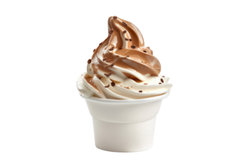 Hazelnut espresso soft serve ice cream in a cup
