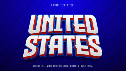 Editable text effect United States of America, independence day text style