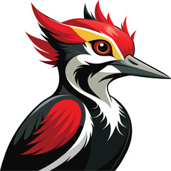Woodpecker bird vector art. Bird vector art Illustration