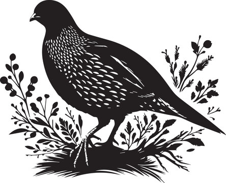 recommend clip art: Quail silhouette design icon, Quail Vector design isolated on white background.