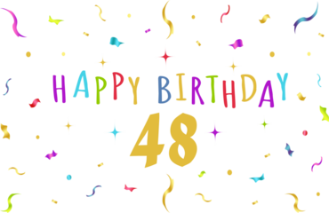 happy birthday graphics, confeti, banner, background, tv wallpaper, colorful - 48