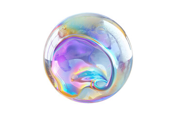 Obraz premium Holographic flowing iridescent colored Isolated on transparent background