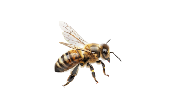 Honey bee Isolated on transparent background