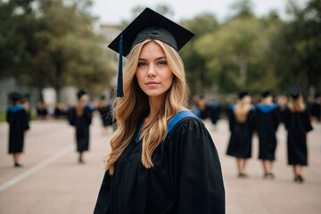 Portrait of a Beautiful Caucasian Woman at Graduation