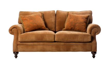 The Cozy Nest: A Brown Couch With Fluffy Pillows