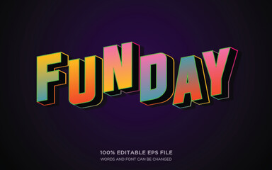 Colorful 3D typography editable text style effect