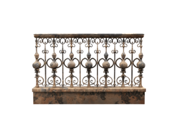 Iron railing Isolated on transparent background