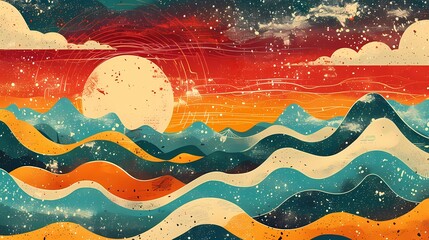 heaven cloud and sunset illustration poster background