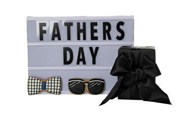 PNG, Father's day lettering on white chalkboard, isolated on white background.