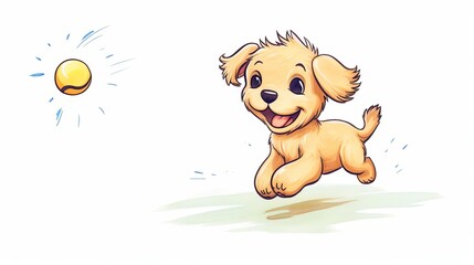 energetic puppy playing with a ball