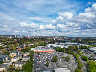 Aerial View of Nottingham City Centre Near River Trent, England United Kingdom. April 26th, 2024