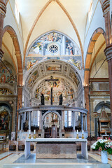Fototapeta na wymiar Verona Veneto Italy. Verona Cathedral (Duomo di Verona). The altar