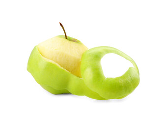 One fresh apple with peel isolated on white