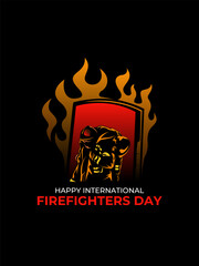 Happy International firefighter's day poster flyer