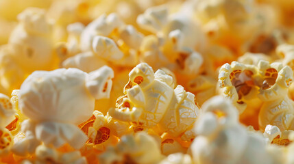 Crispy popcorn as background closeup