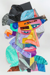 Compilation of various shots featuring a man sporting different hats in an artistic display
