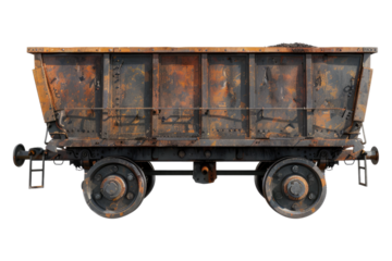 Mining rail cart Isolated on transparent background