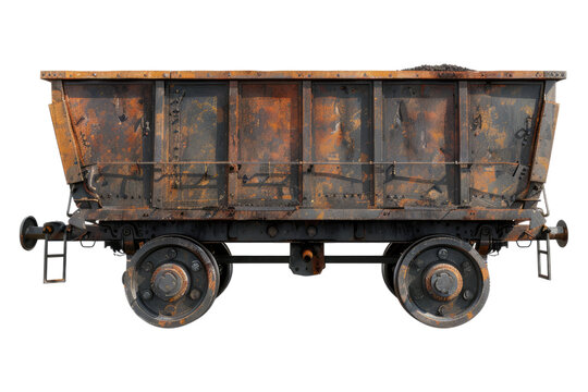 Mining rail cart Isolated on transparent background