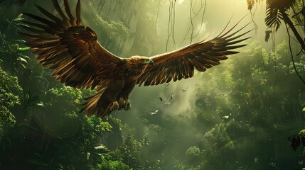 Eagle flying on Jungle