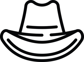 Cowpoke hat icon outline vector. Farmer rural headpiece. Western head accessory