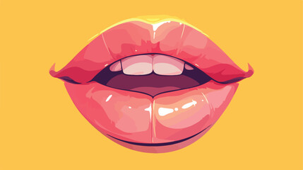 High detailed glossy lips and mouth vector illustra