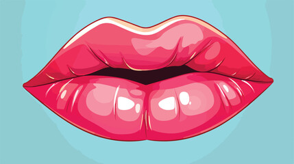 High detailed glossy lips and mouth vector illustra