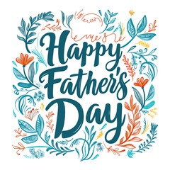 Happy Father's Day. Hand lettering greeting card. Vector illustration.