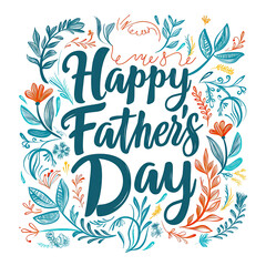 Obraz premium Happy Father's Day. Hand lettering greeting card. Vector illustration.