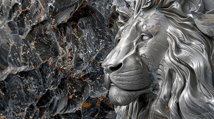 Lion artistic marble effect