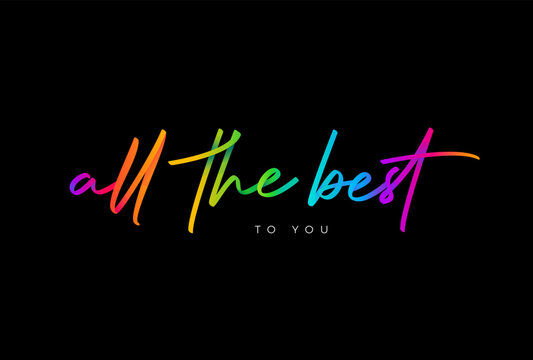 All the best written with colorful lines on black background.
