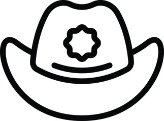 Sheriff uniform hat icon outline vector. High crowned cap. Western cowboy headgear