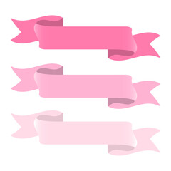 ピンクのリボン3種